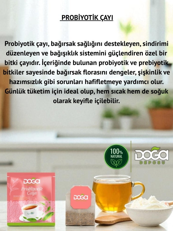 Probiyotik Çayı - Doğal Bitki Çayı, Sindirim Sistemini Destekleyici, 20’li