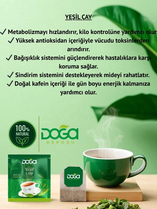 Yeşil Çay | %100 Doğal Katkısız Bitki Çayı 20'li