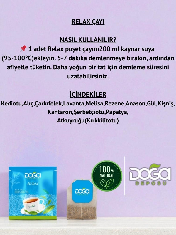 Relax Çayı – Strese ve Gerginliğe Doğal Çözüm Bitki Çayı 20'li