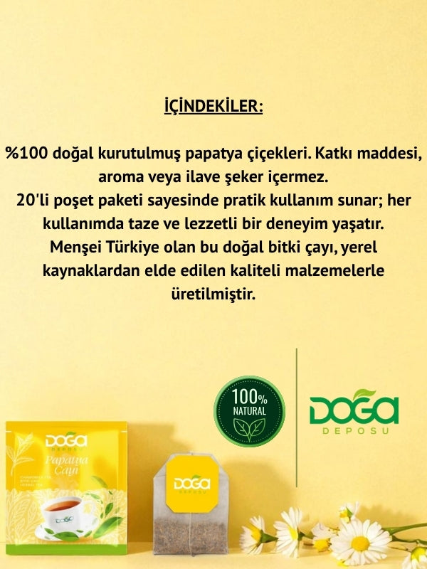 Papatya Çayı - Doğal Bitki Çayı, Rahatlatıcı Ve Uyku Destekleyici, 20’li
