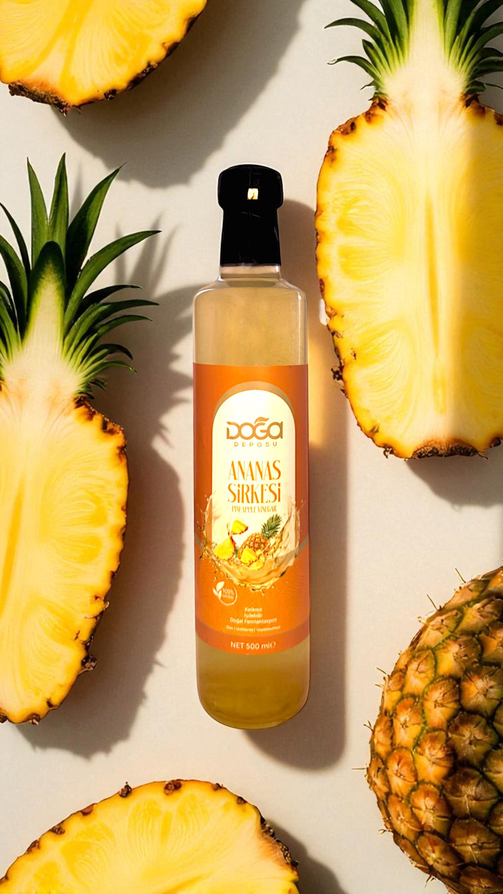 Doğal Fermente Ananas Sirkesi - %100 Katkısız,500ml
