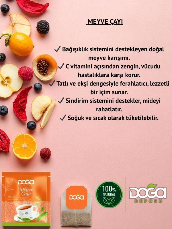 Meyve Çayı - Doğal Bitki Ve Meyve Karışımı, Bağışıklık Güçlendirici, 20’li