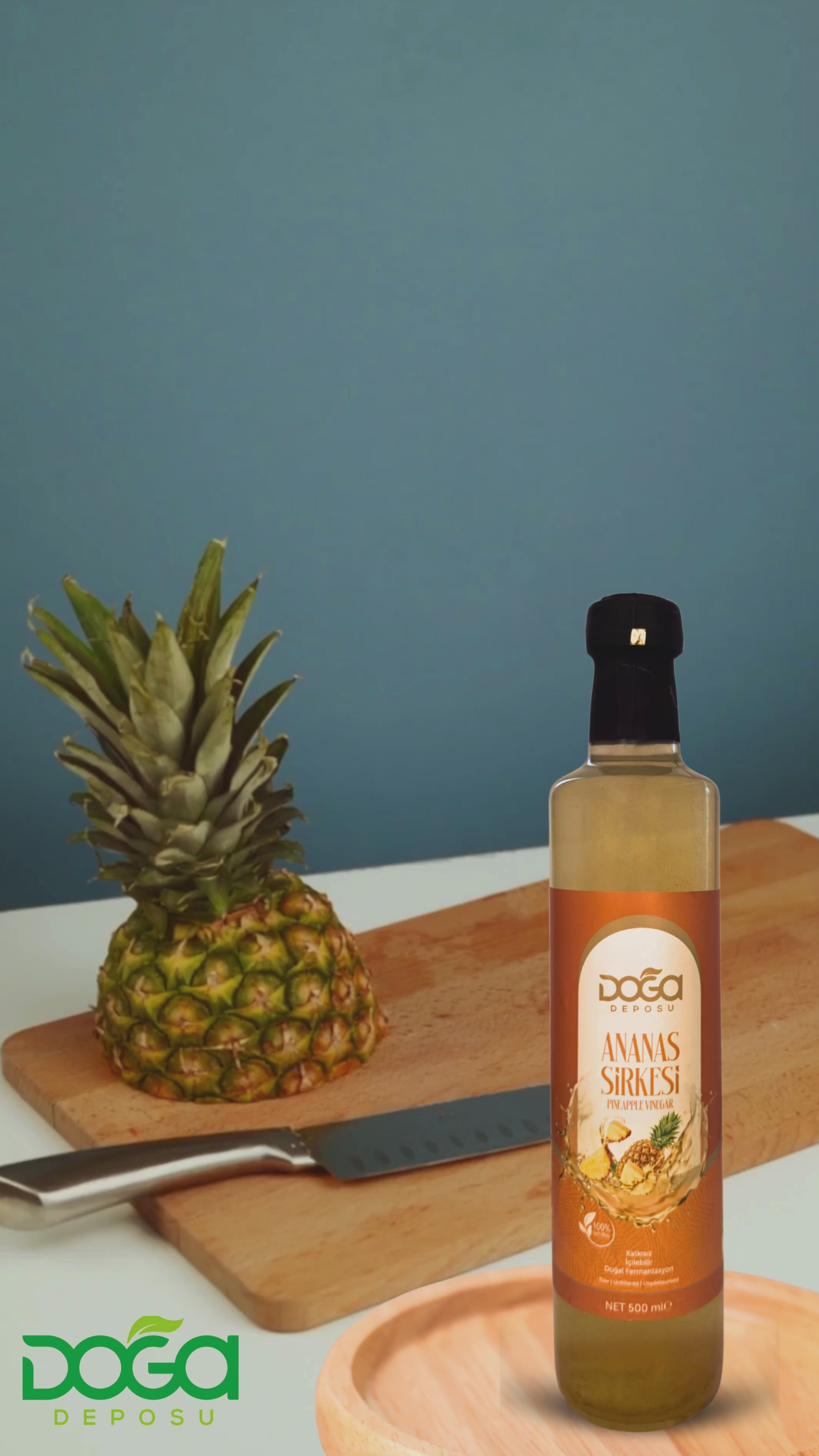 Doğal Fermente Ananas Sirkesi - %100 Katkısız,500ml